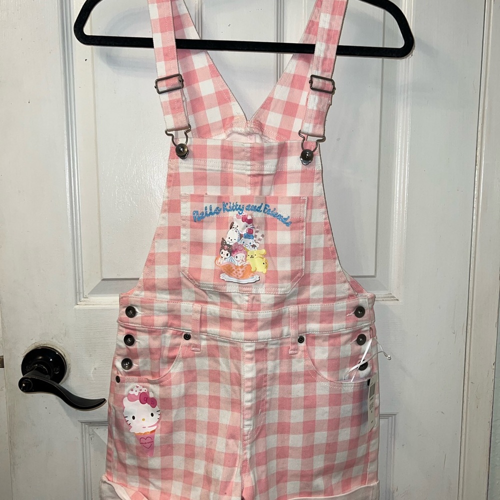 Sanrio plaid shortalls